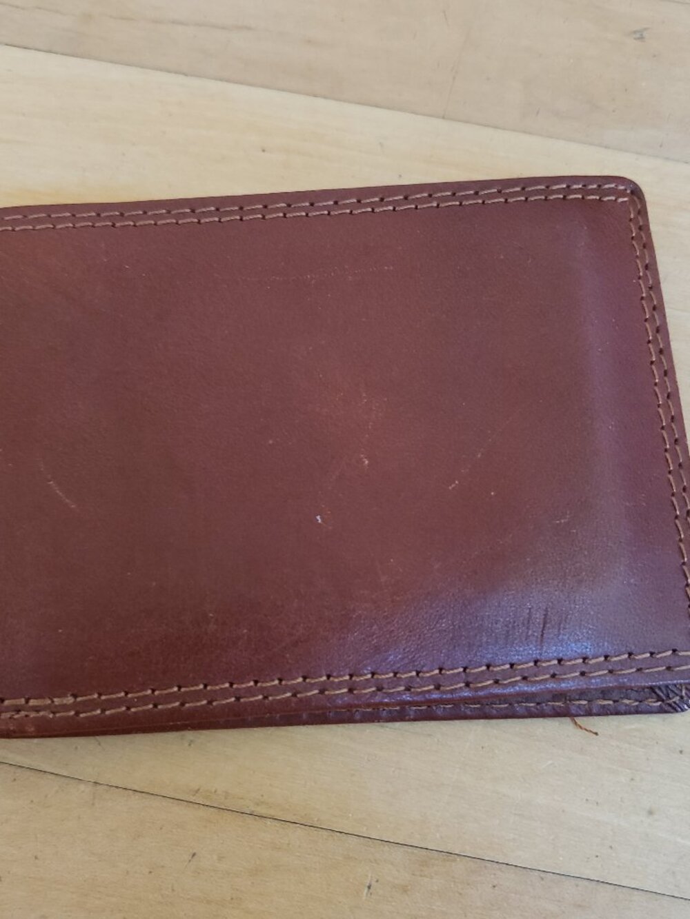 Vera Pelle Men's Two fold Wallet Brown Genuine Leather Classic Minimalist Slim